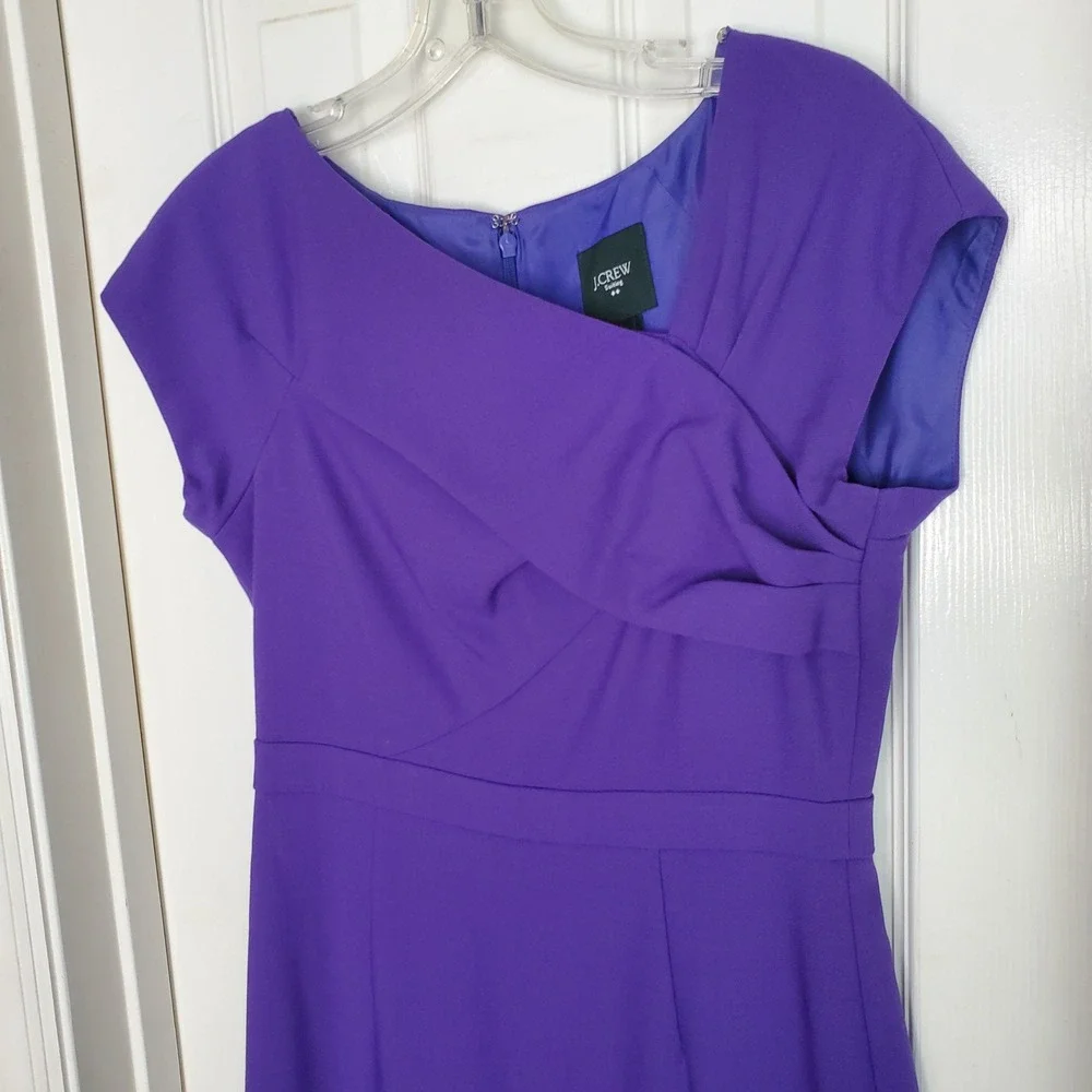 J.Crew Suiting Purple Wool Asymmetrical Sheath Dress‎ 15514 Size 4